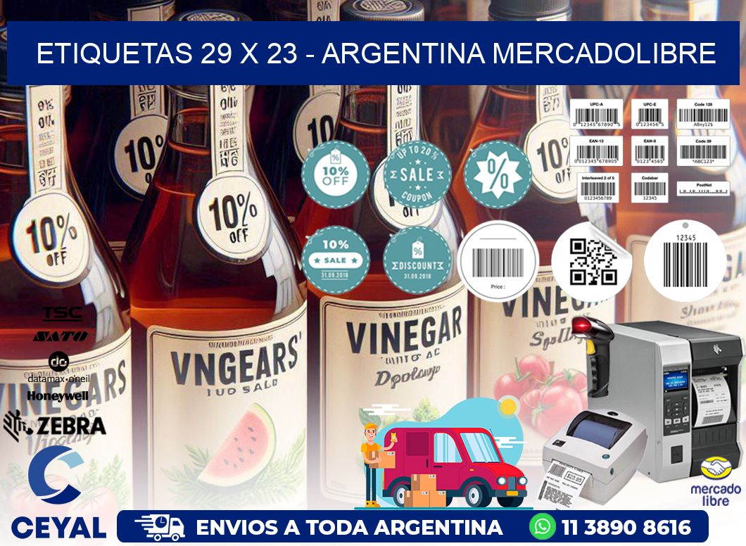 ETIQUETAS 29 x 23 - ARGENTINA MERCADOLIBRE