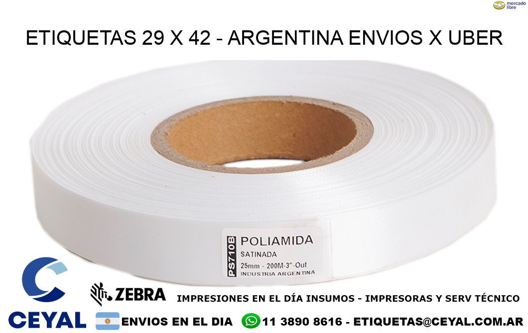 ETIQUETAS 29 x 42 - ARGENTINA ENVIOS X UBER