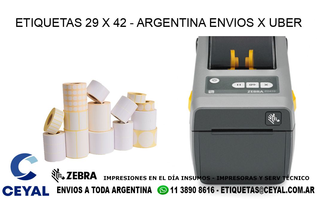 ETIQUETAS 29 x 42 - ARGENTINA ENVIOS X UBER