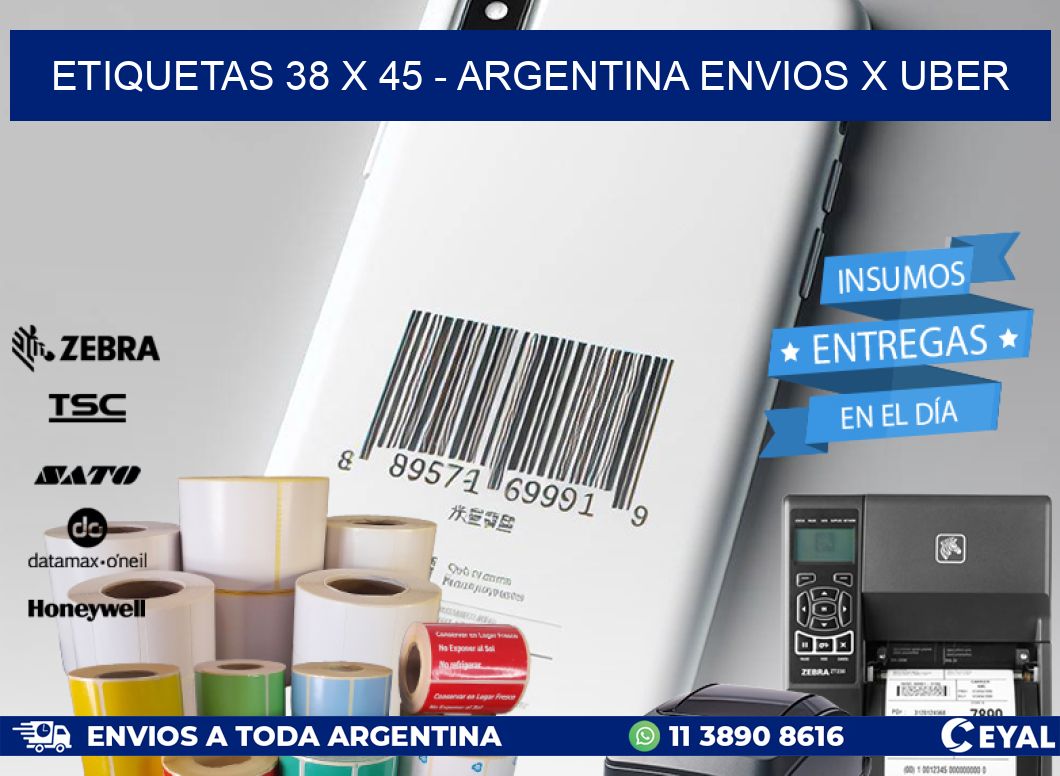 ETIQUETAS 38 x 45 - ARGENTINA ENVIOS X UBER