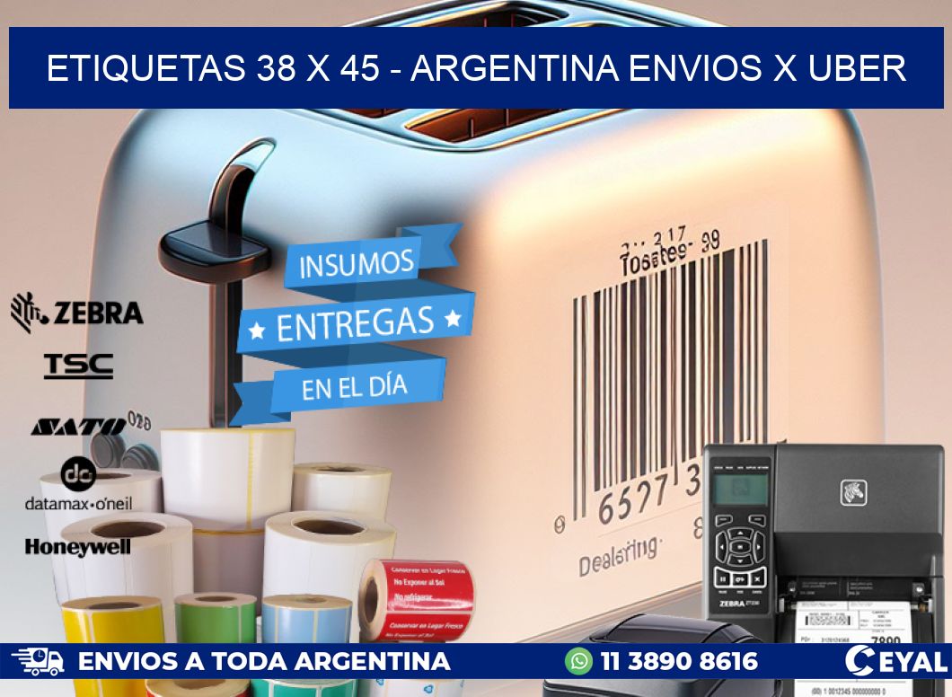 ETIQUETAS 38 x 45 - ARGENTINA ENVIOS X UBER