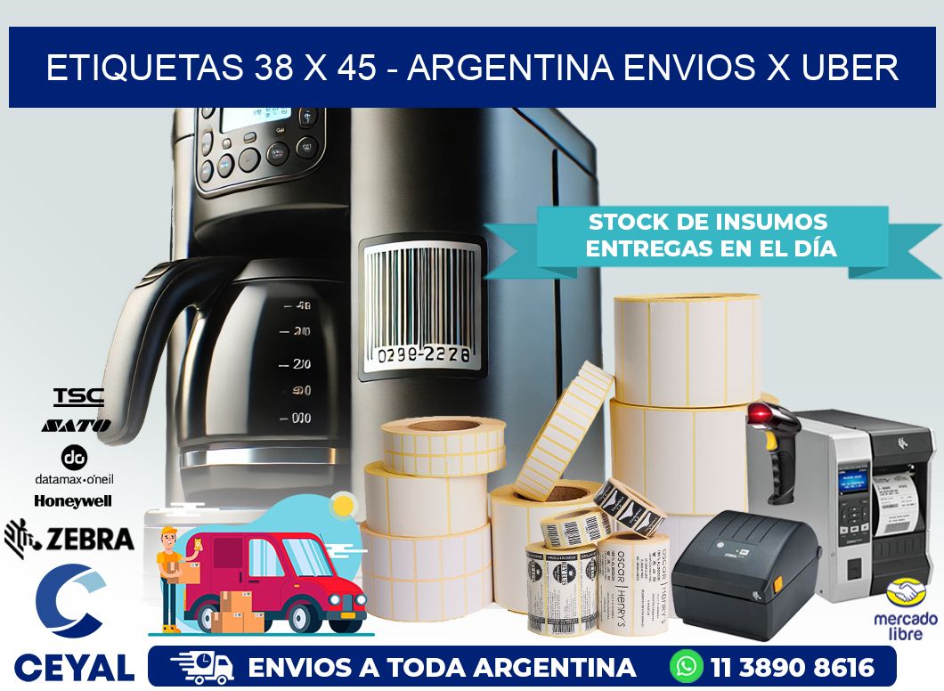 ETIQUETAS 38 x 45 – ARGENTINA ENVIOS X UBER