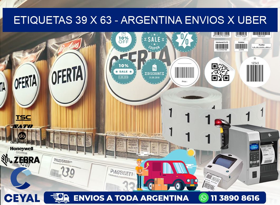 ETIQUETAS 39 x 63 - ARGENTINA ENVIOS X UBER