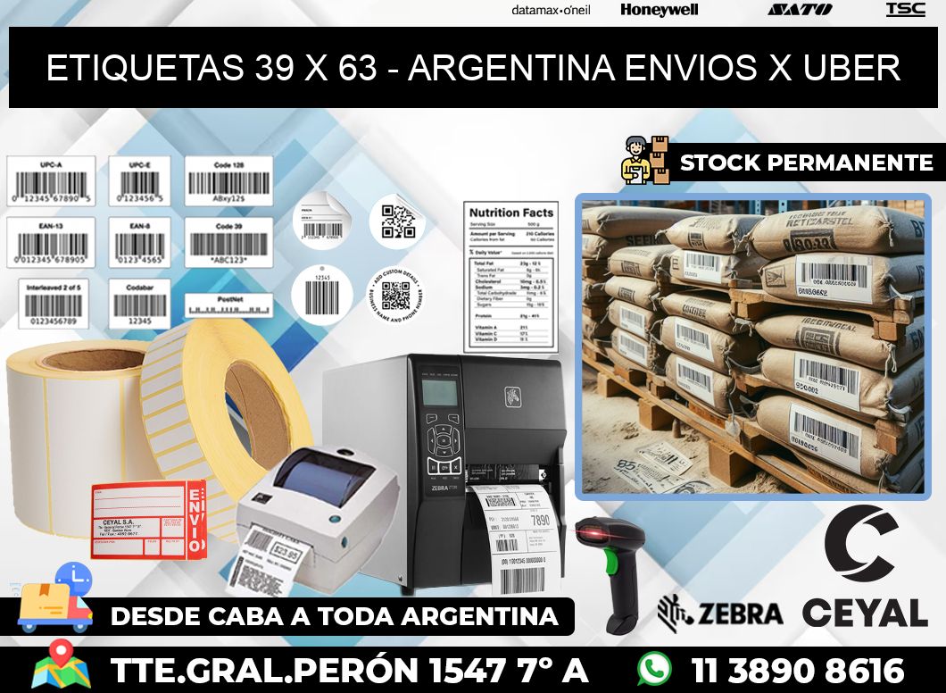 ETIQUETAS 39 x 63 – ARGENTINA ENVIOS X UBER