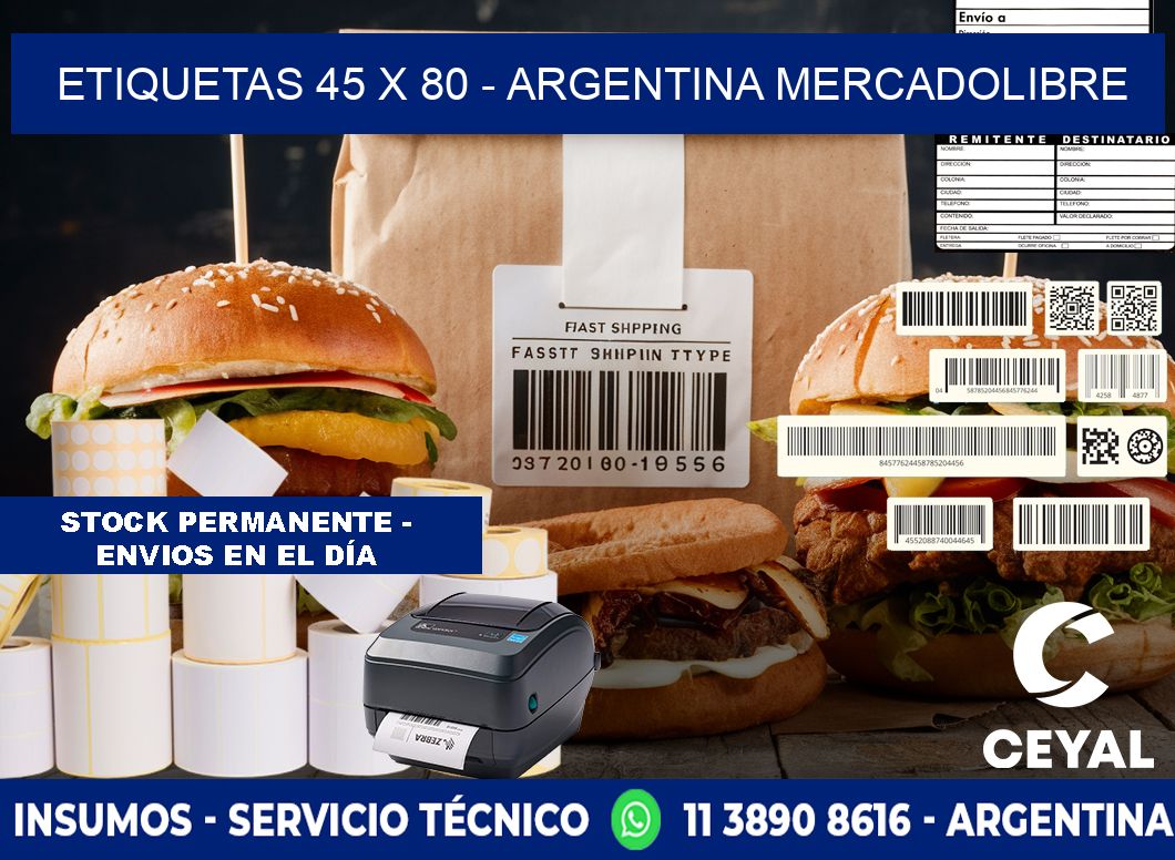 ETIQUETAS 45 x 80 - ARGENTINA MERCADOLIBRE