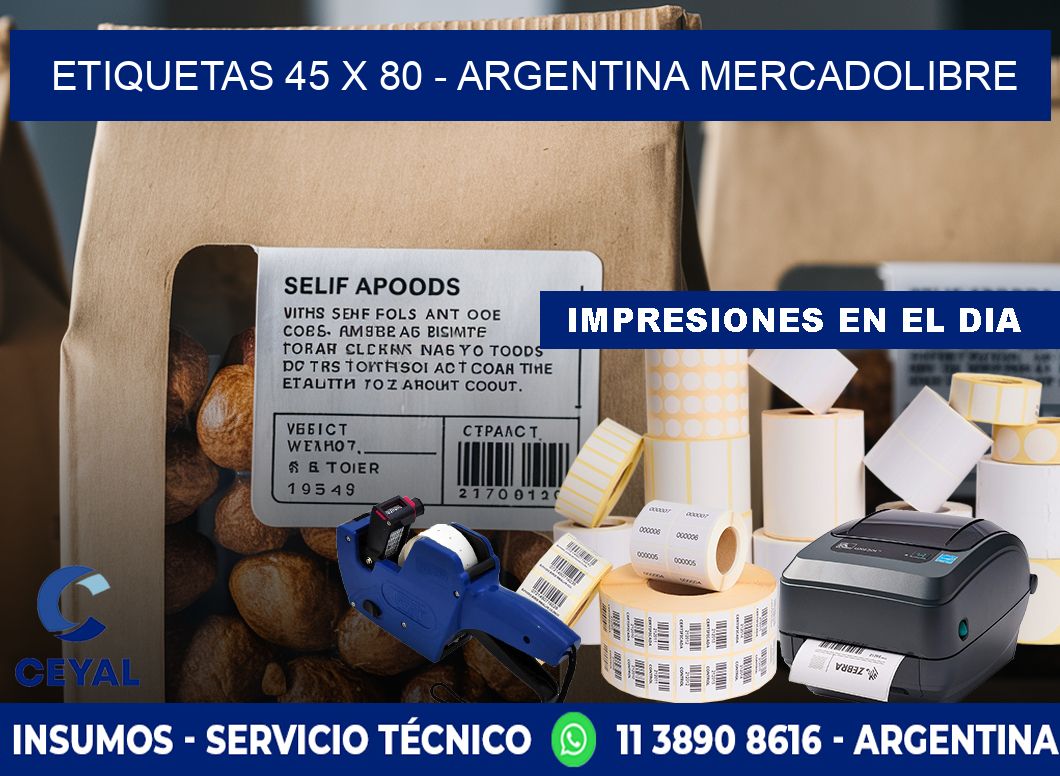 ETIQUETAS 45 x 80 - ARGENTINA MERCADOLIBRE