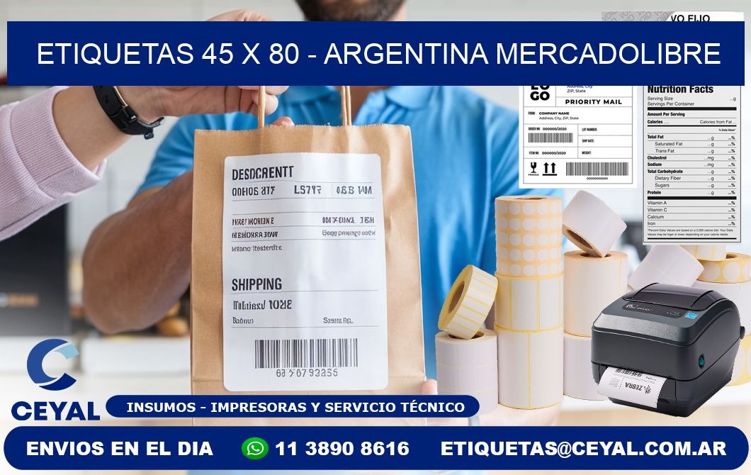 ETIQUETAS 45 x 80 - ARGENTINA MERCADOLIBRE