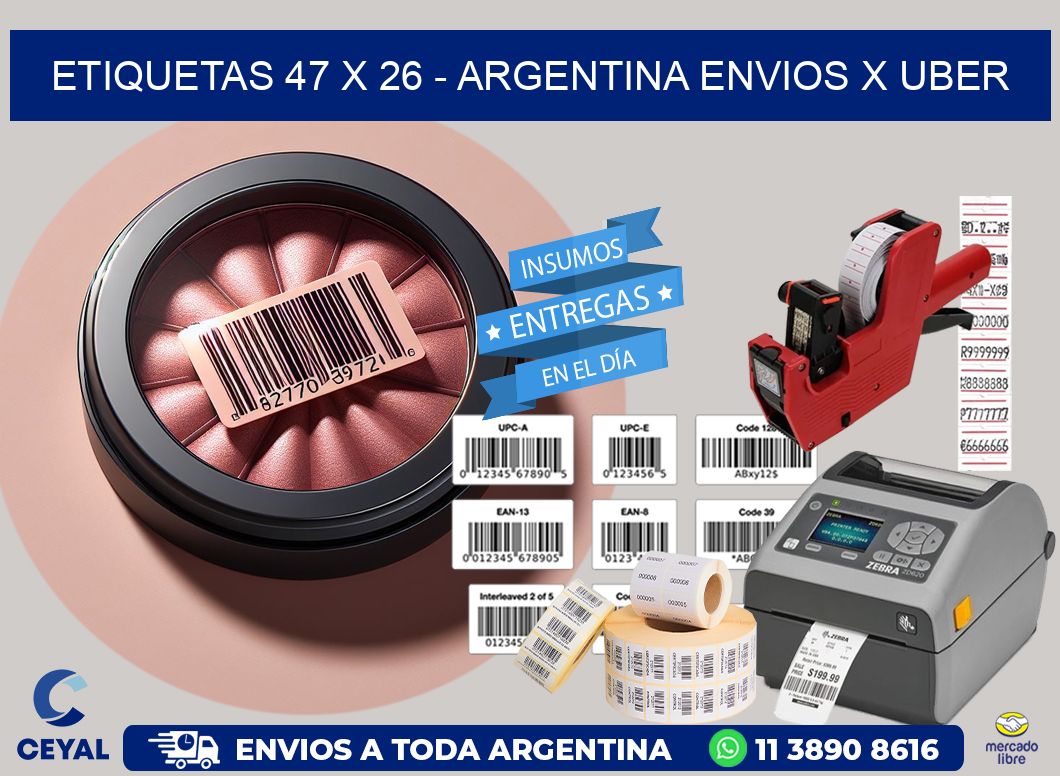 ETIQUETAS 47 x 26 - ARGENTINA ENVIOS X UBER