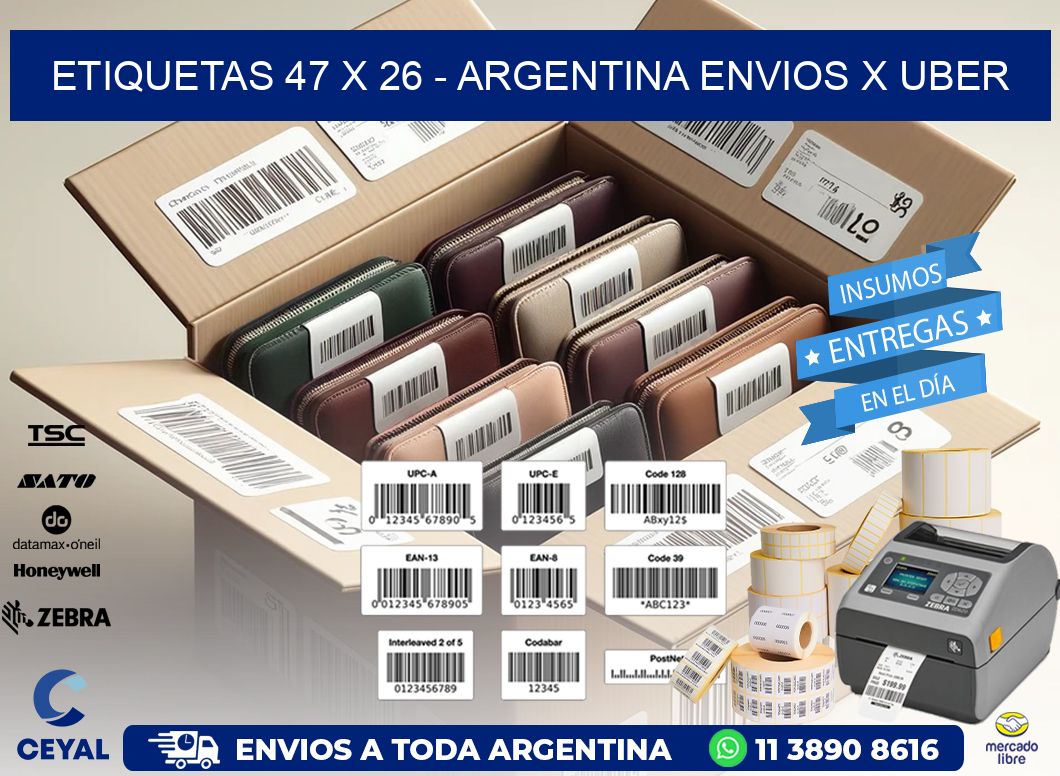 ETIQUETAS 47 x 26 - ARGENTINA ENVIOS X UBER