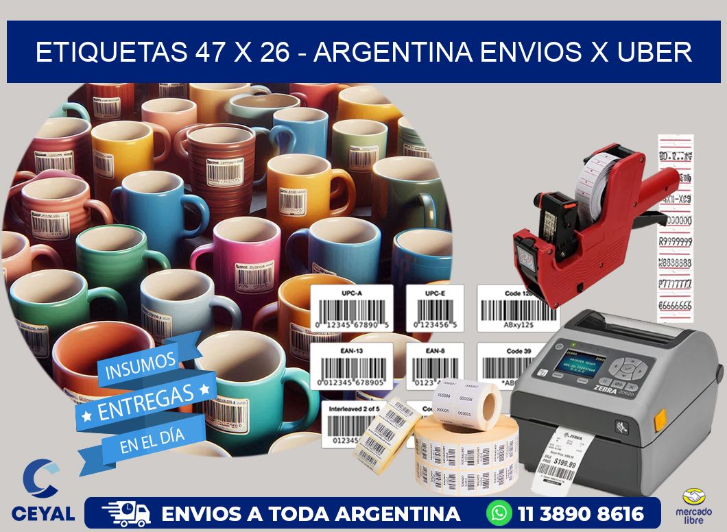 ETIQUETAS 47 x 26 – ARGENTINA ENVIOS X UBER