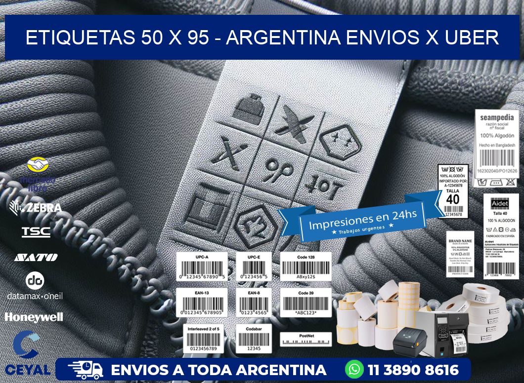 ETIQUETAS 50 x 95 - ARGENTINA ENVIOS X UBER