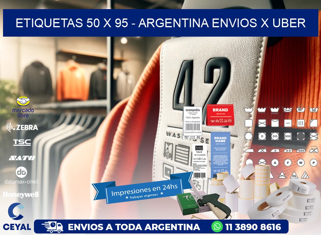 ETIQUETAS 50 x 95 - ARGENTINA ENVIOS X UBER