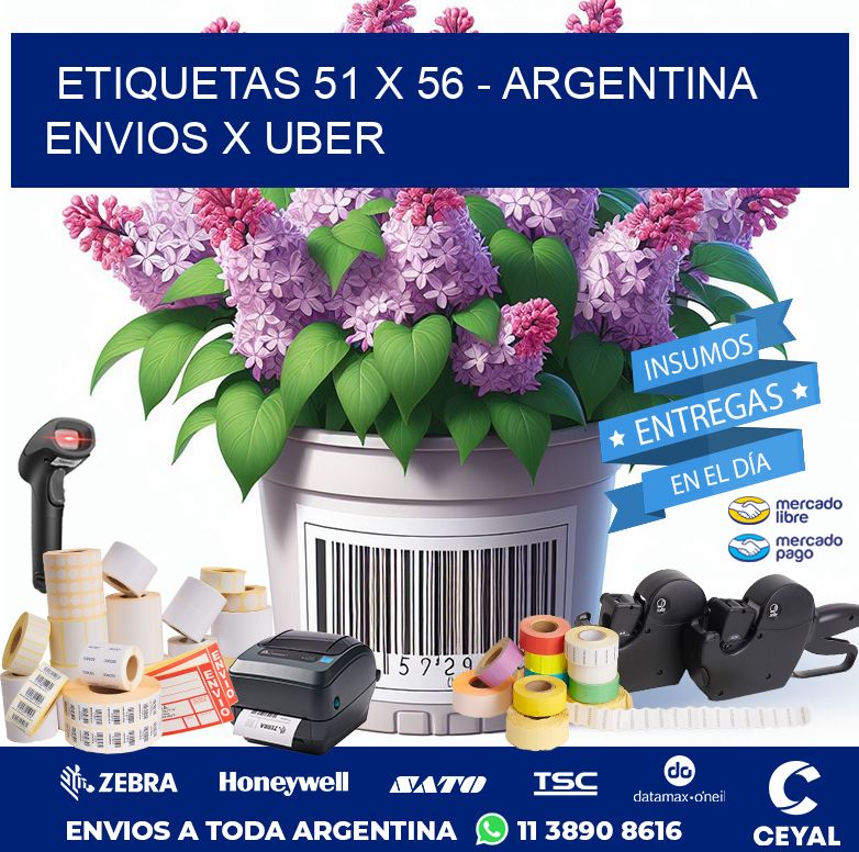 ETIQUETAS 51 x 56 - ARGENTINA ENVIOS X UBER