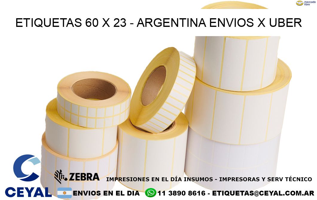 ETIQUETAS 60 x 23 – ARGENTINA ENVIOS X UBER