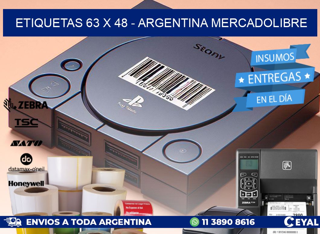 ETIQUETAS 63 x 48 - ARGENTINA MERCADOLIBRE