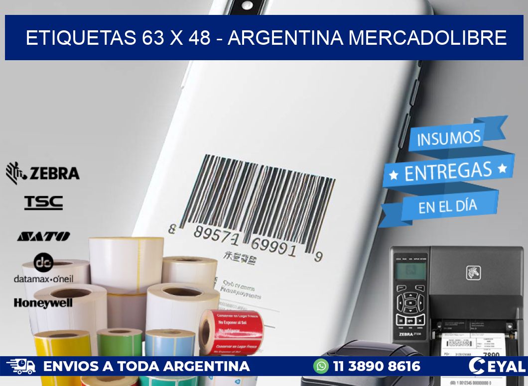 ETIQUETAS 63 x 48 - ARGENTINA MERCADOLIBRE