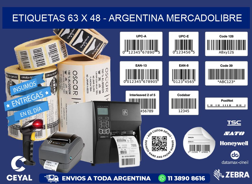 ETIQUETAS 63 x 48 - ARGENTINA MERCADOLIBRE