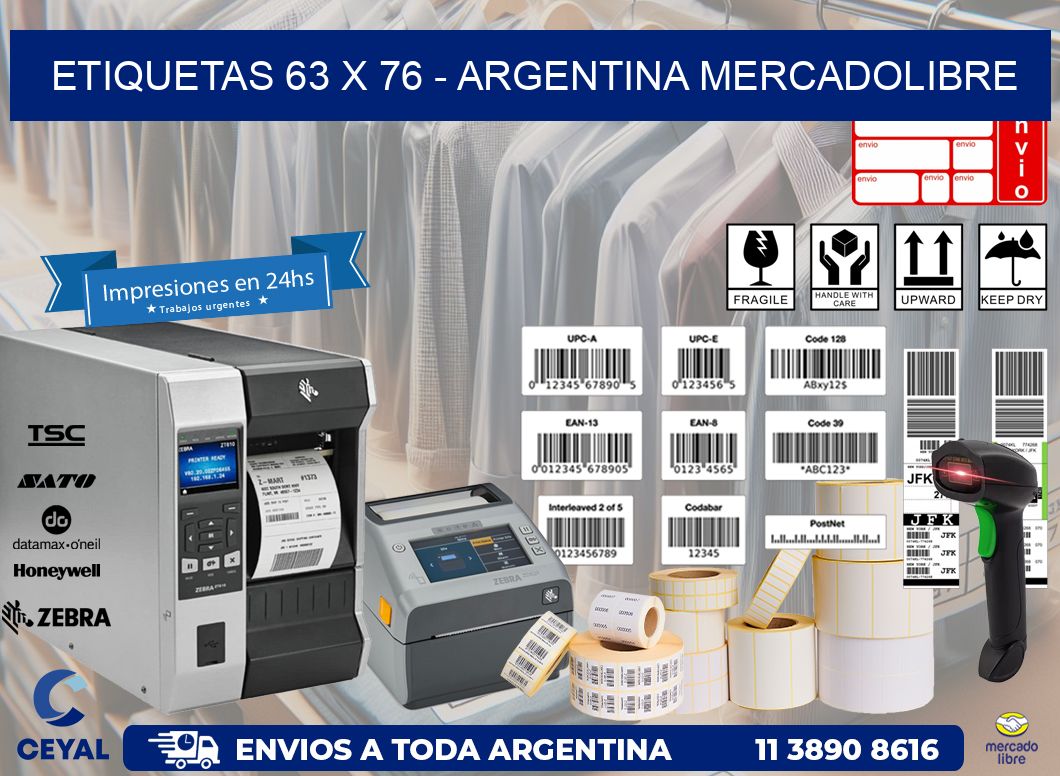 ETIQUETAS 63 x 76 - ARGENTINA MERCADOLIBRE