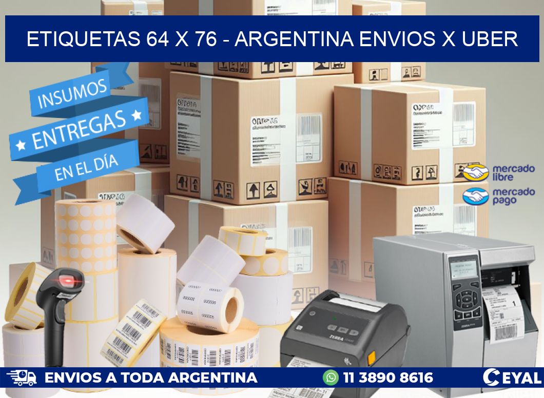 ETIQUETAS 64 x 76 – ARGENTINA ENVIOS X UBER