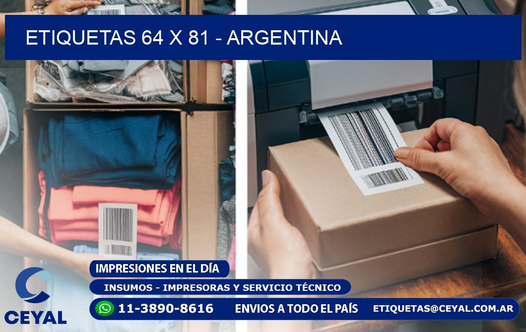 ETIQUETAS 64 x 81 - ARGENTINA