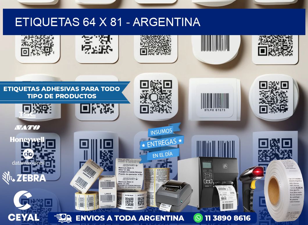 ETIQUETAS 64 x 81 - ARGENTINA