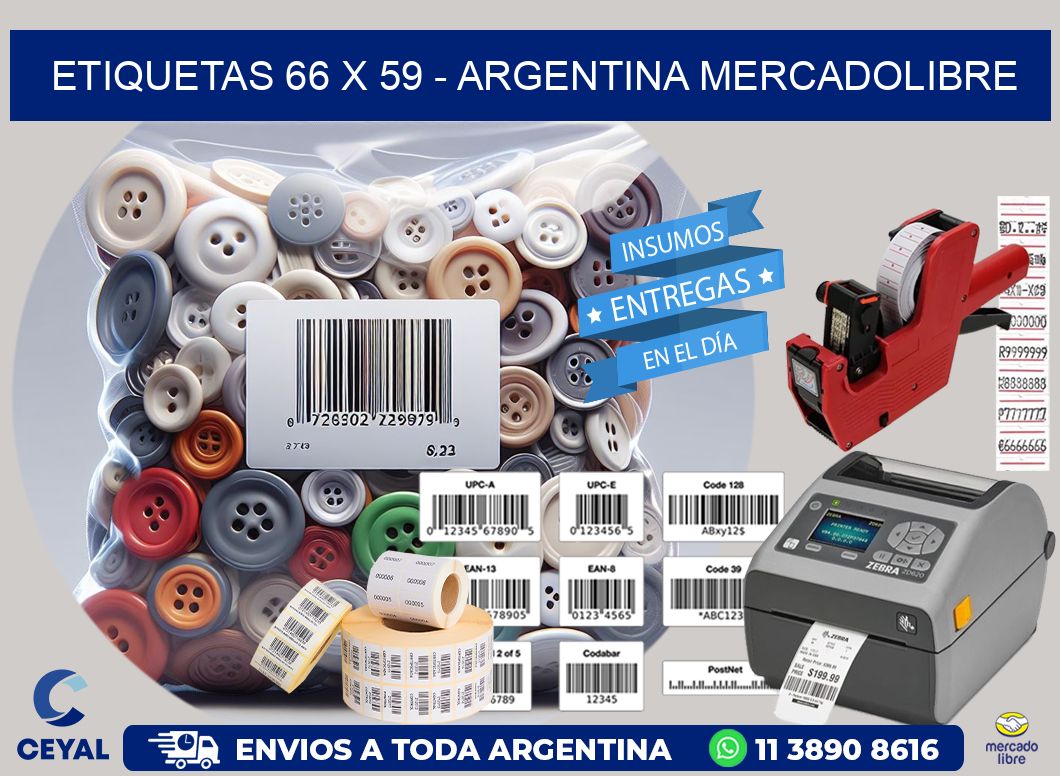 ETIQUETAS 66 x 59 - ARGENTINA MERCADOLIBRE