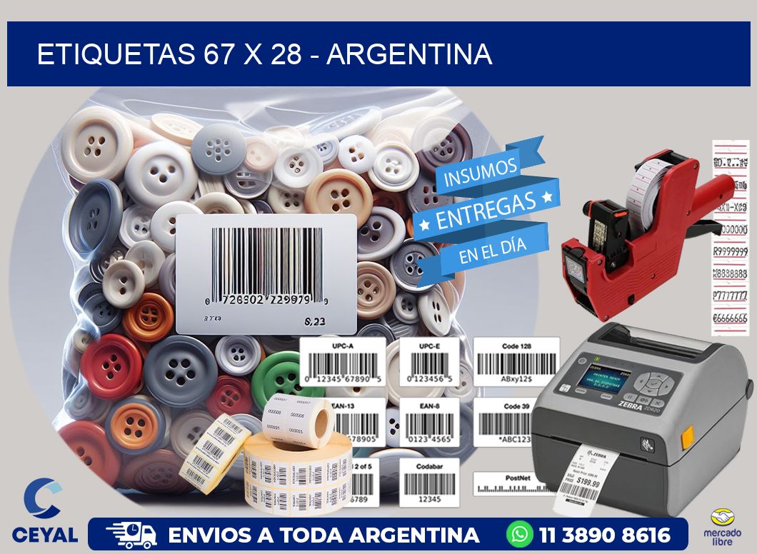 ETIQUETAS 67 x 28 - ARGENTINA