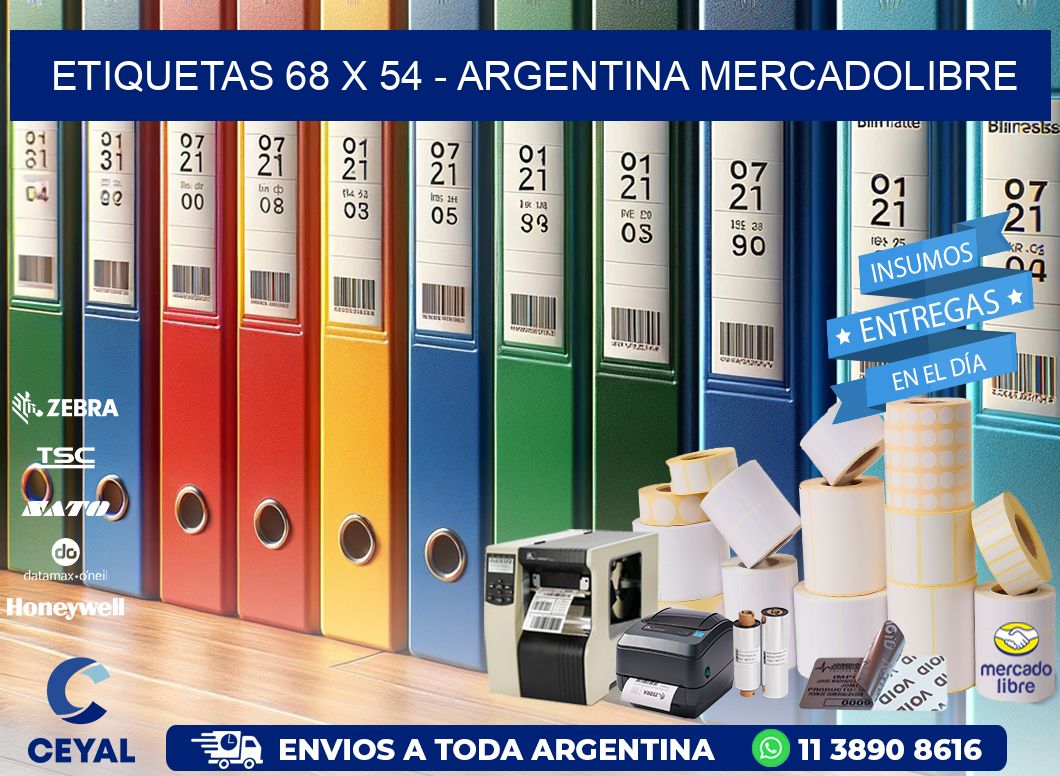 ETIQUETAS 68 x 54 - ARGENTINA MERCADOLIBRE