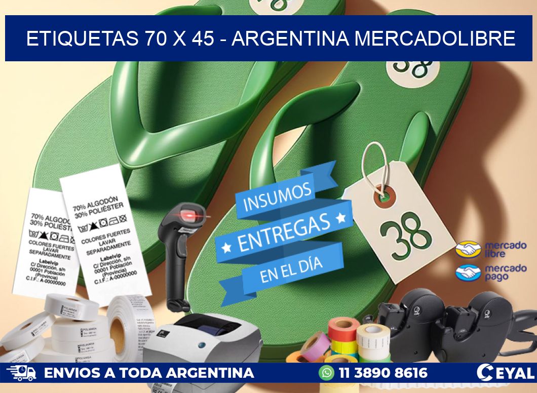 ETIQUETAS 70 x 45 - ARGENTINA MERCADOLIBRE