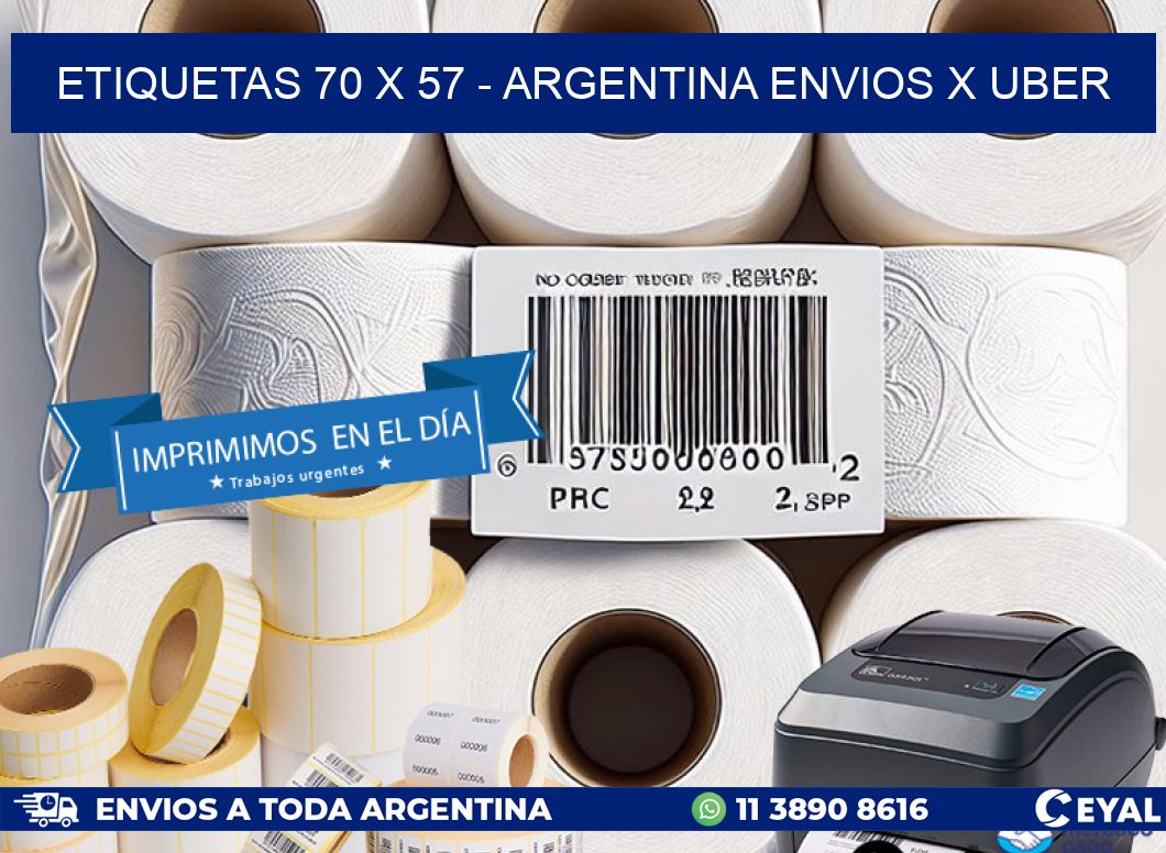 ETIQUETAS 70 x 57 - ARGENTINA ENVIOS X UBER