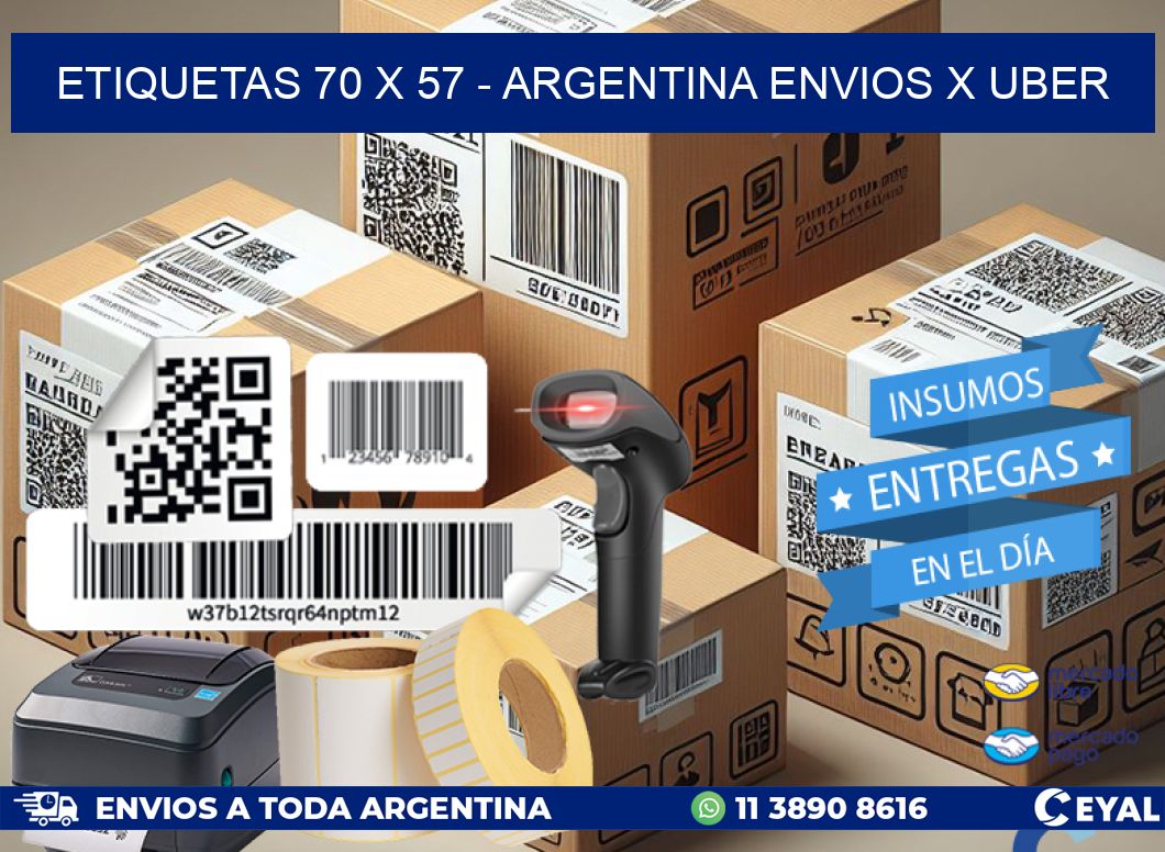 ETIQUETAS 70 x 57 - ARGENTINA ENVIOS X UBER