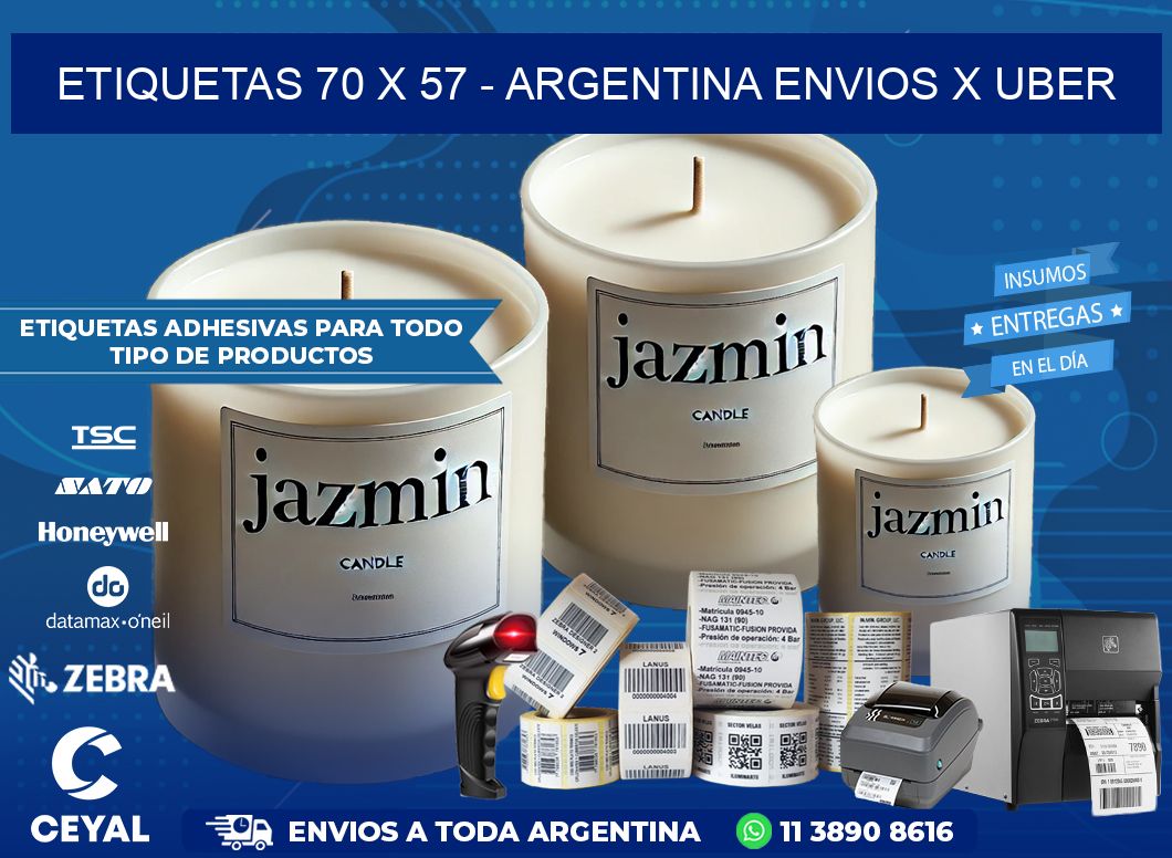 ETIQUETAS 70 x 57 - ARGENTINA ENVIOS X UBER