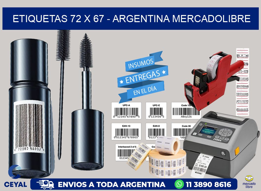 ETIQUETAS 72 x 67 - ARGENTINA MERCADOLIBRE