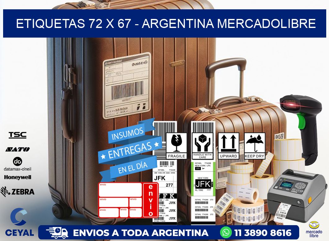 ETIQUETAS 72 x 67 - ARGENTINA MERCADOLIBRE