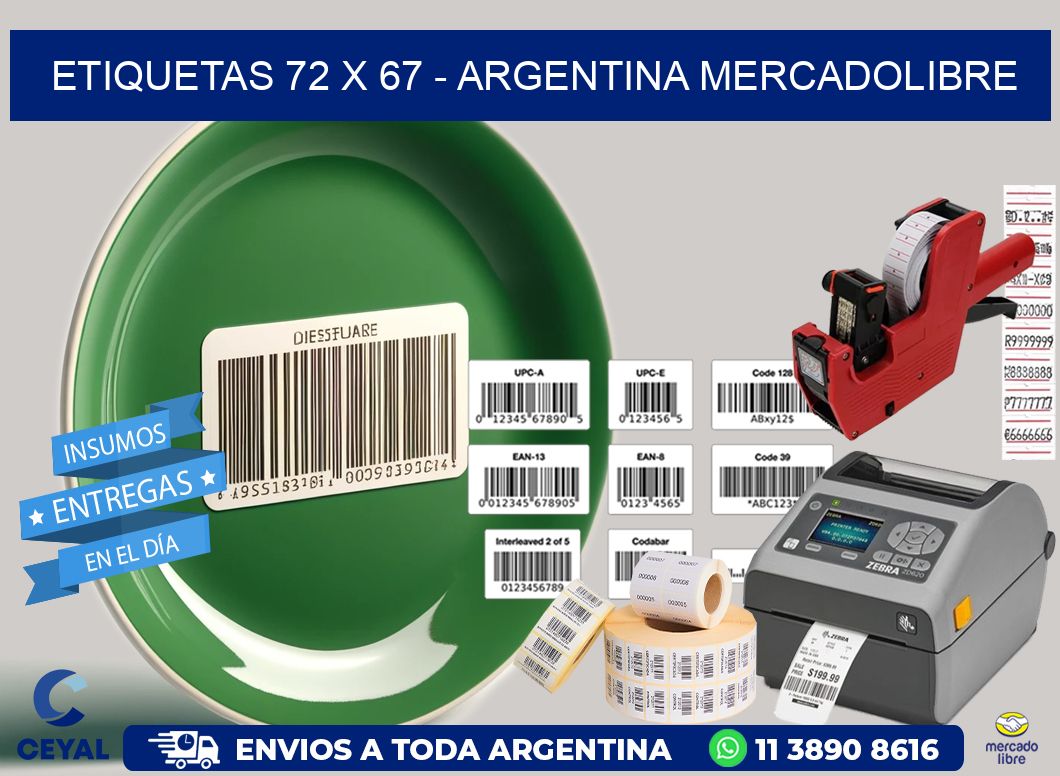 ETIQUETAS 72 x 67 – ARGENTINA MERCADOLIBRE