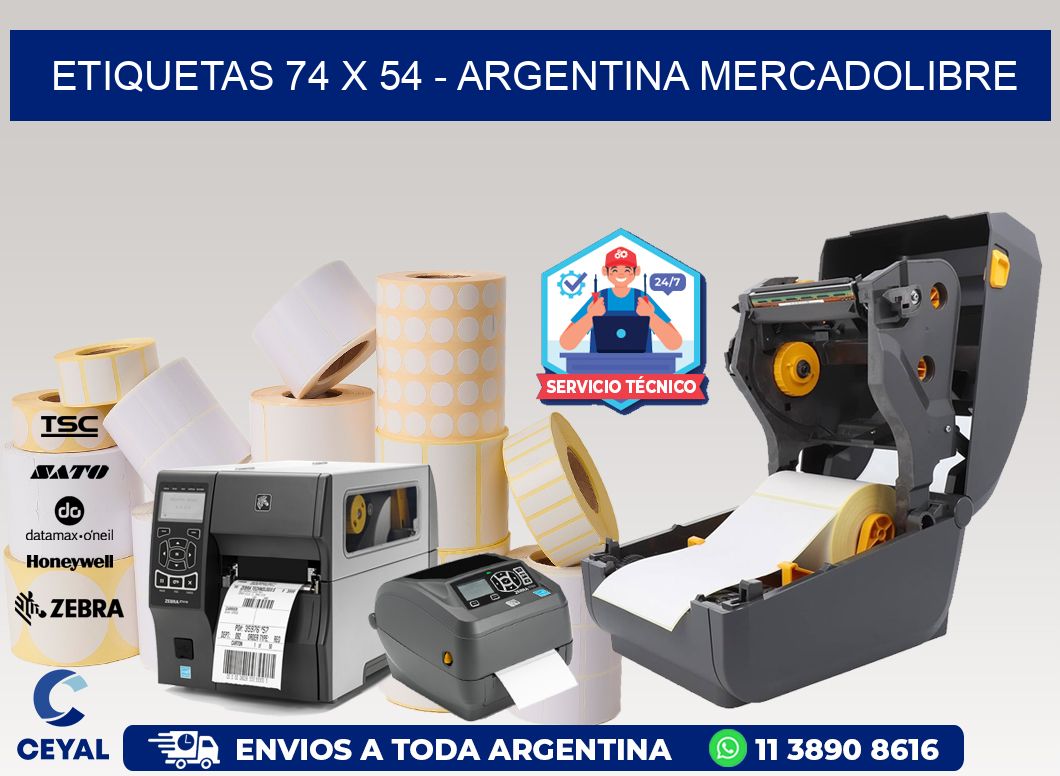 ETIQUETAS 74 x 54 - ARGENTINA MERCADOLIBRE