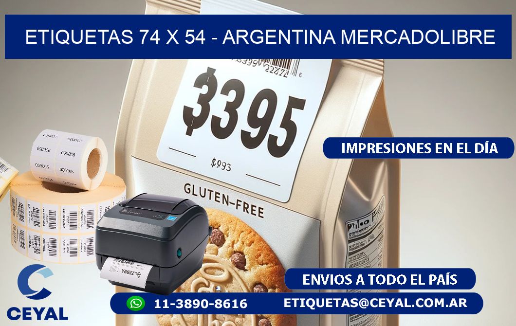 ETIQUETAS 74 x 54 - ARGENTINA MERCADOLIBRE