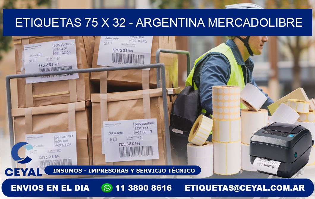 ETIQUETAS 75 x 32 - ARGENTINA MERCADOLIBRE