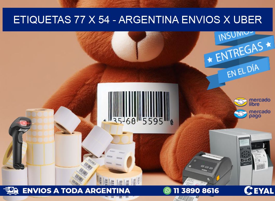 ETIQUETAS 77 x 54 - ARGENTINA ENVIOS X UBER