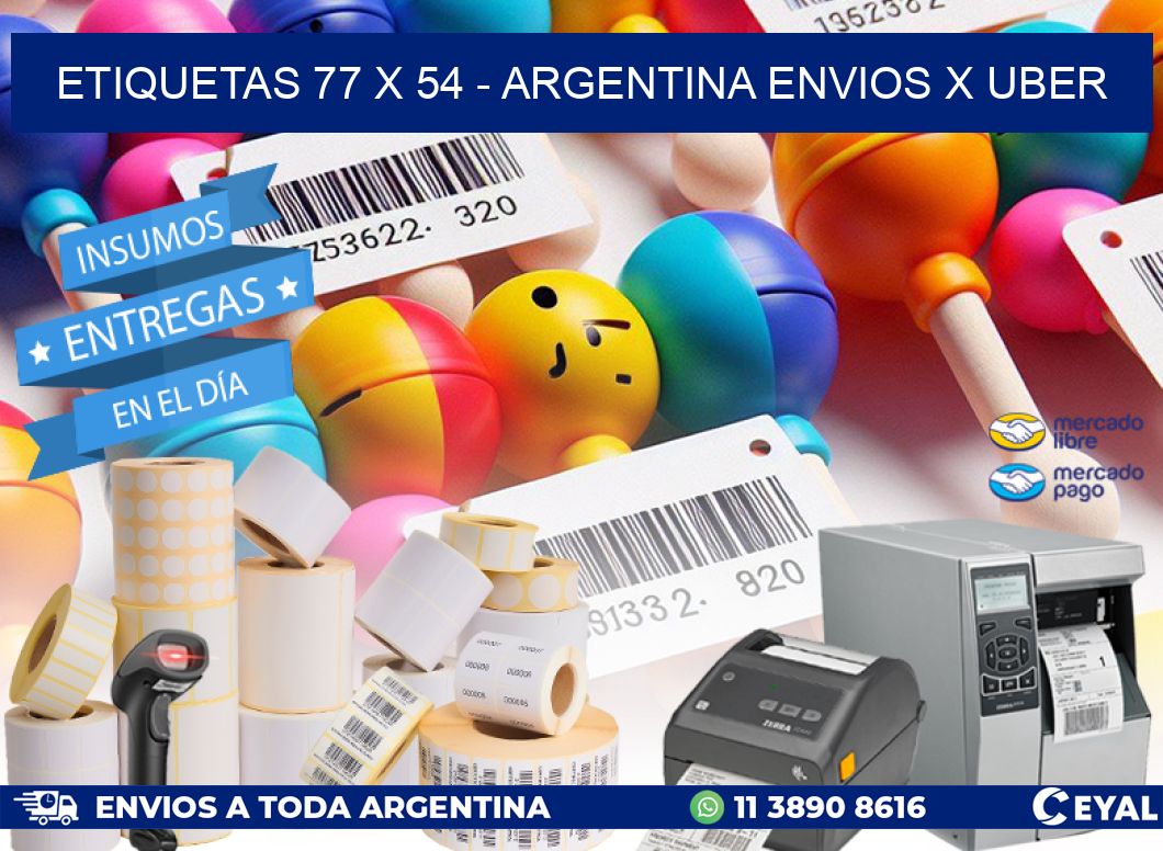 ETIQUETAS 77 x 54 - ARGENTINA ENVIOS X UBER