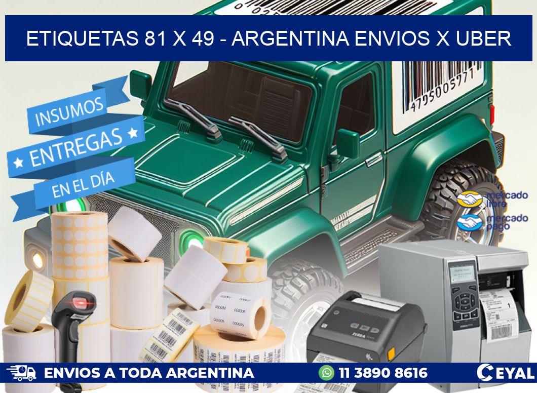 ETIQUETAS 81 x 49 - ARGENTINA ENVIOS X UBER