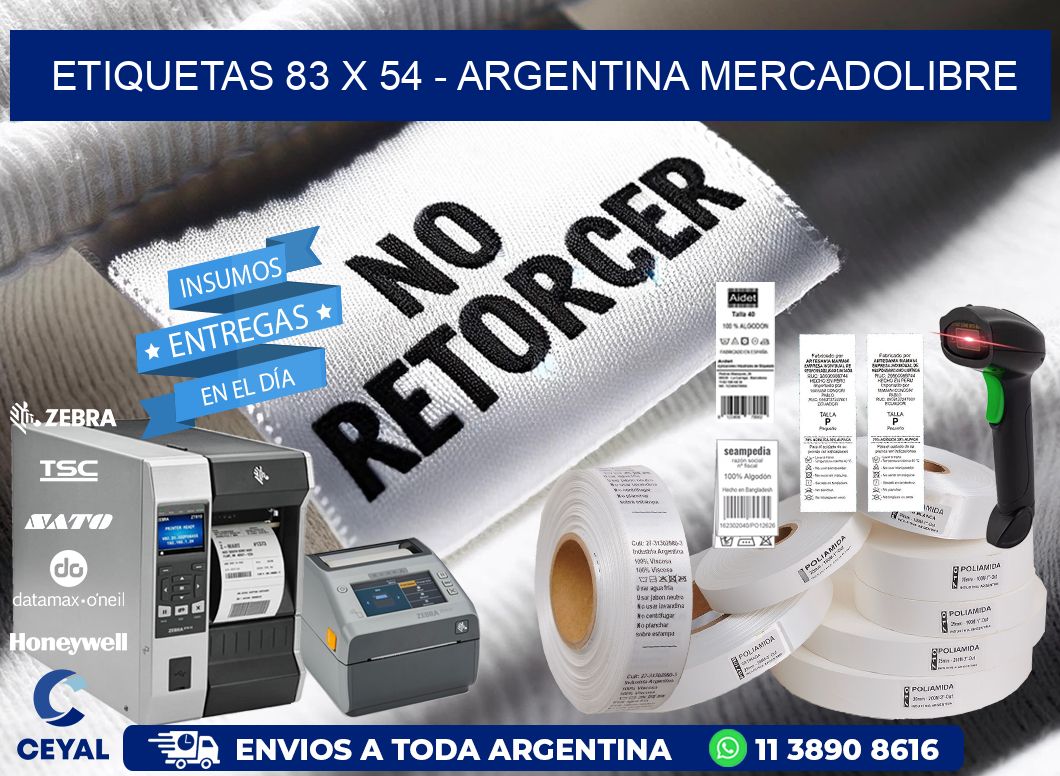 ETIQUETAS 83 x 54 - ARGENTINA MERCADOLIBRE