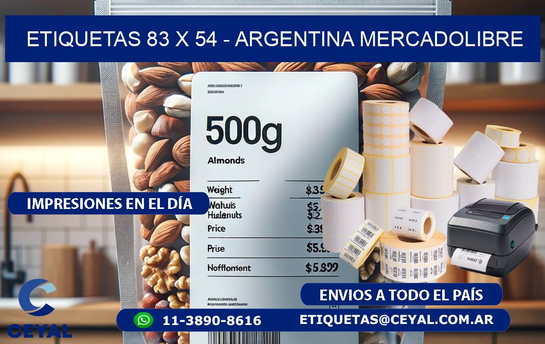 ETIQUETAS 83 x 54 - ARGENTINA MERCADOLIBRE