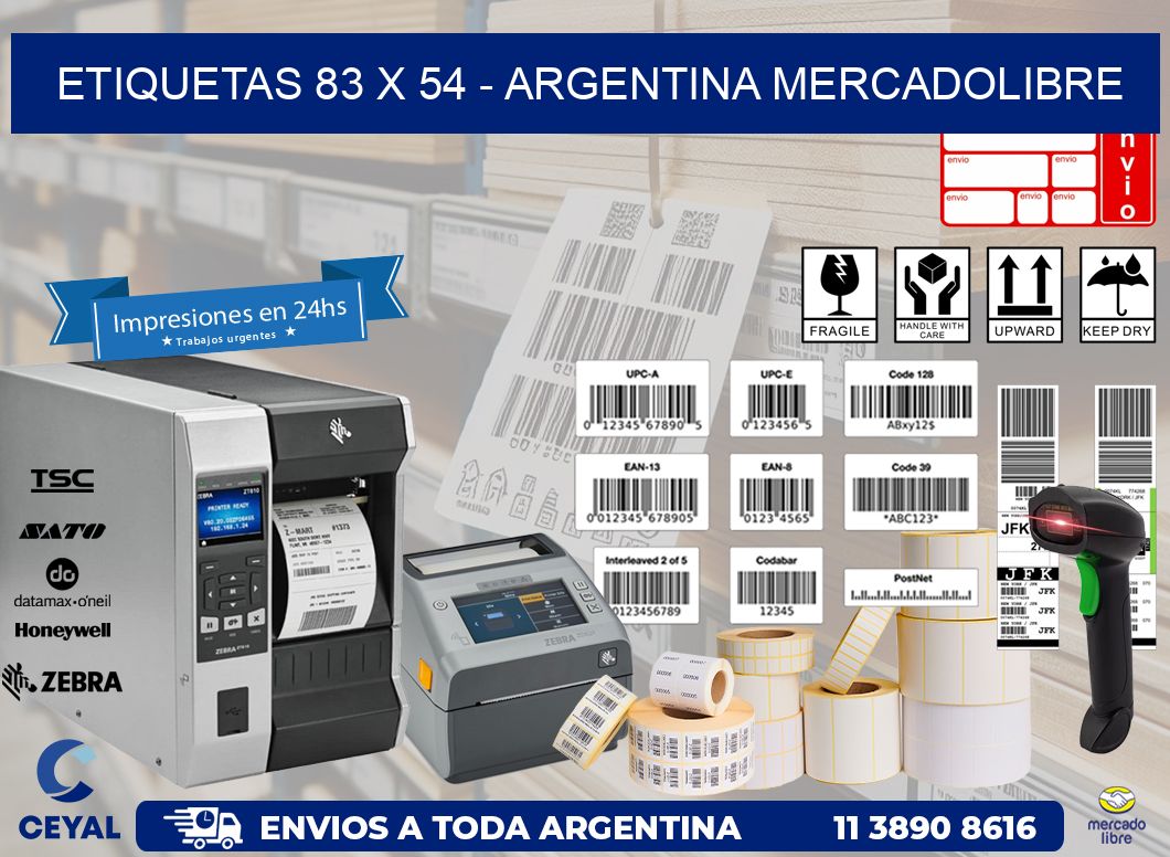 ETIQUETAS 83 x 54 – ARGENTINA MERCADOLIBRE