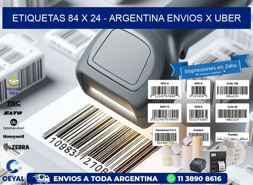 ETIQUETAS 84 x 24 - ARGENTINA ENVIOS X UBER