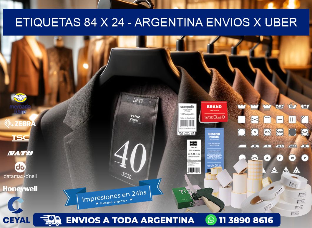 ETIQUETAS 84 x 24 - ARGENTINA ENVIOS X UBER