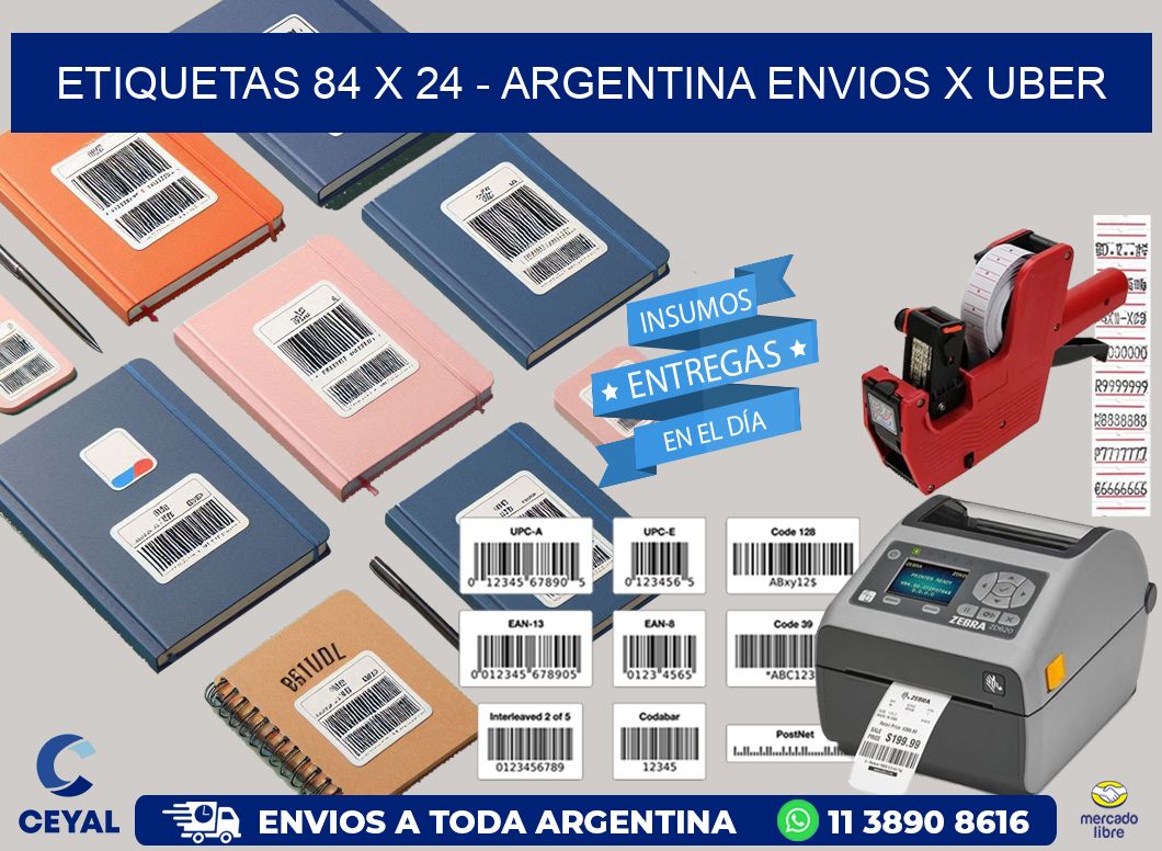 ETIQUETAS 84 x 24 - ARGENTINA ENVIOS X UBER