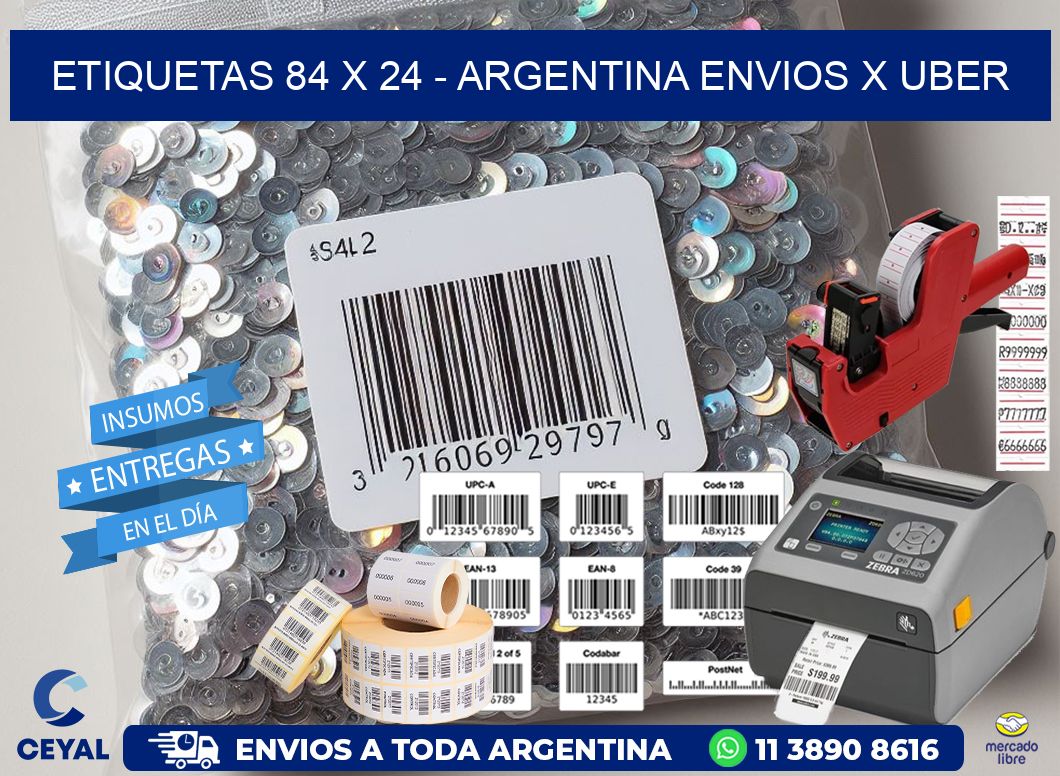 ETIQUETAS 84 x 24 - ARGENTINA ENVIOS X UBER