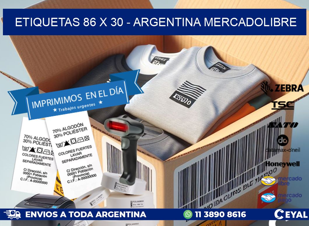 ETIQUETAS 86 x 30 - ARGENTINA MERCADOLIBRE