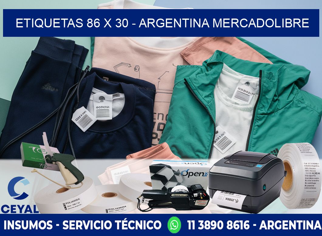 ETIQUETAS 86 x 30 - ARGENTINA MERCADOLIBRE